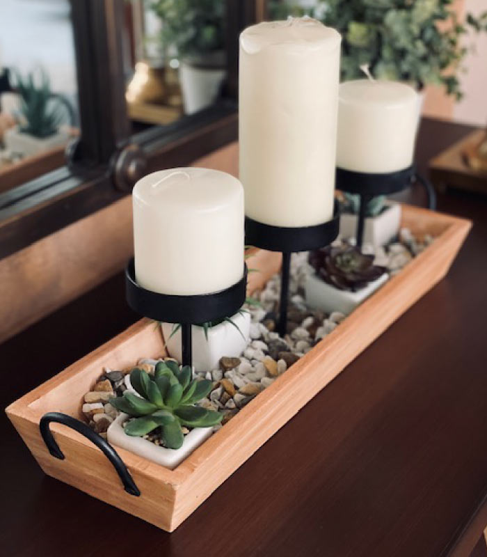 Farmhouse Candle Holder Tray