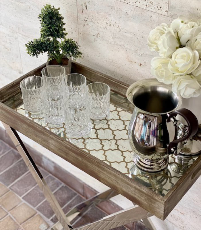 Mirrored Mini Buffet Table