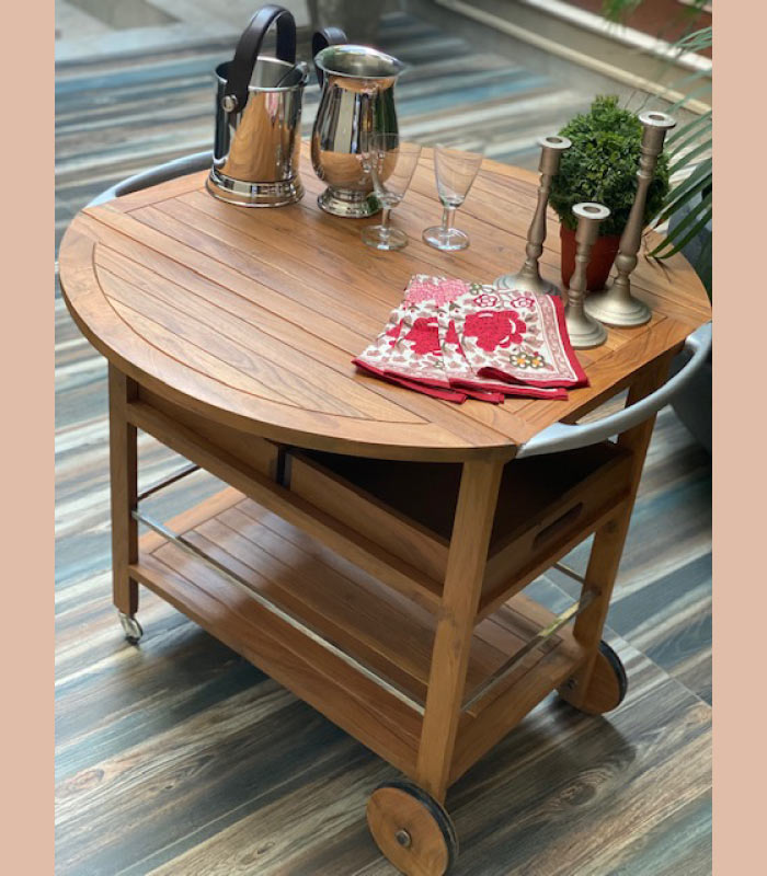 Extendable Serving Cart Table