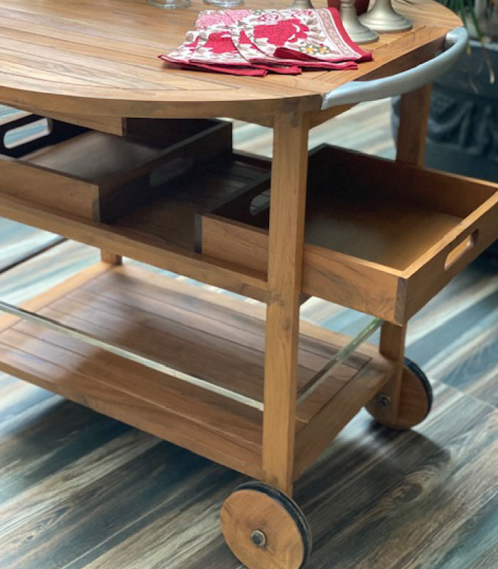 Extendable Serving Cart Table