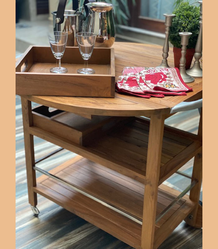Extendable Serving Cart Table