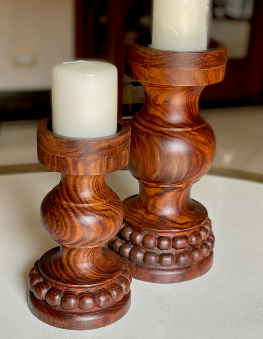 Beaded Pillar Candle Holders