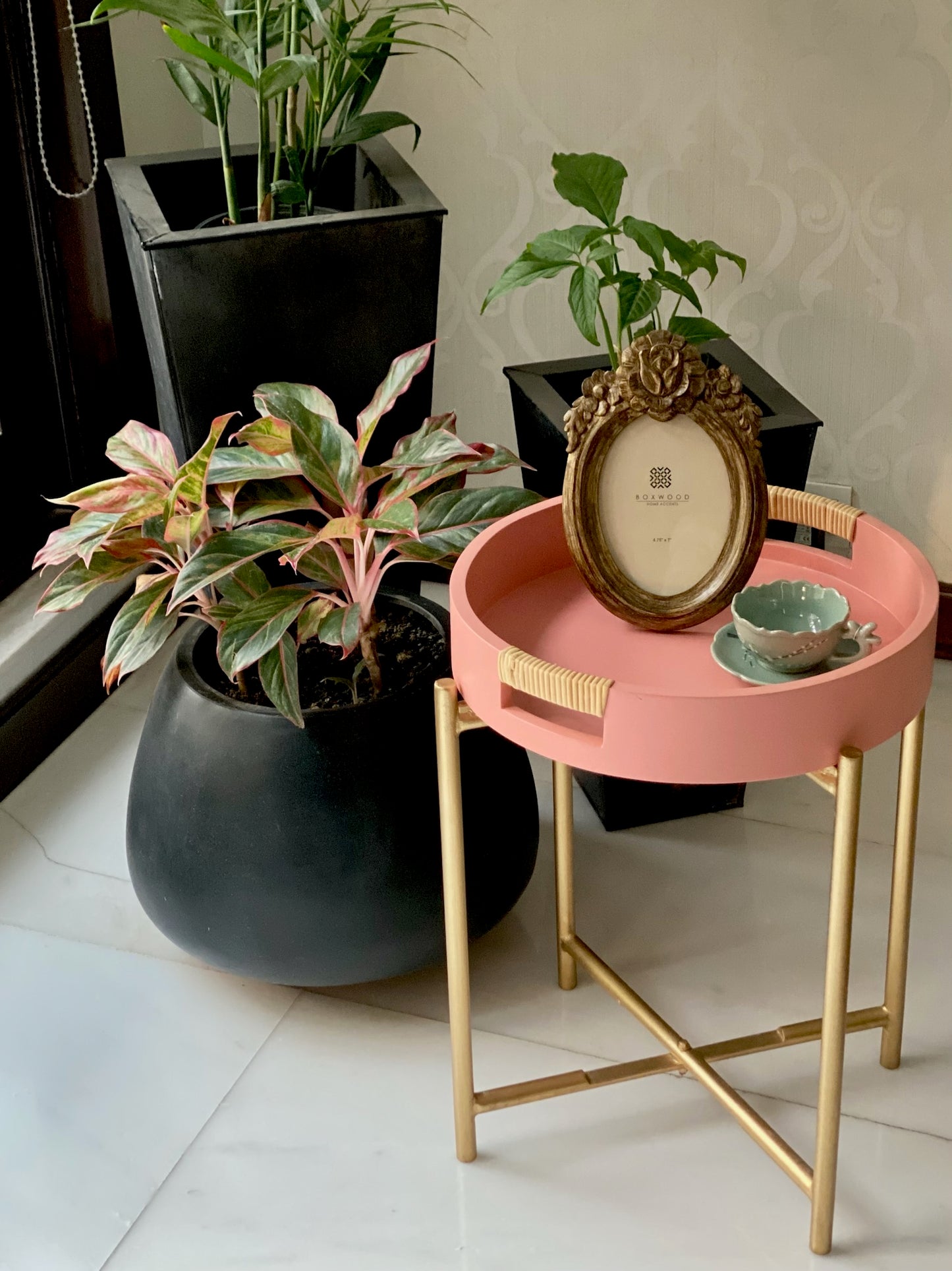 Cane Accent Side Table