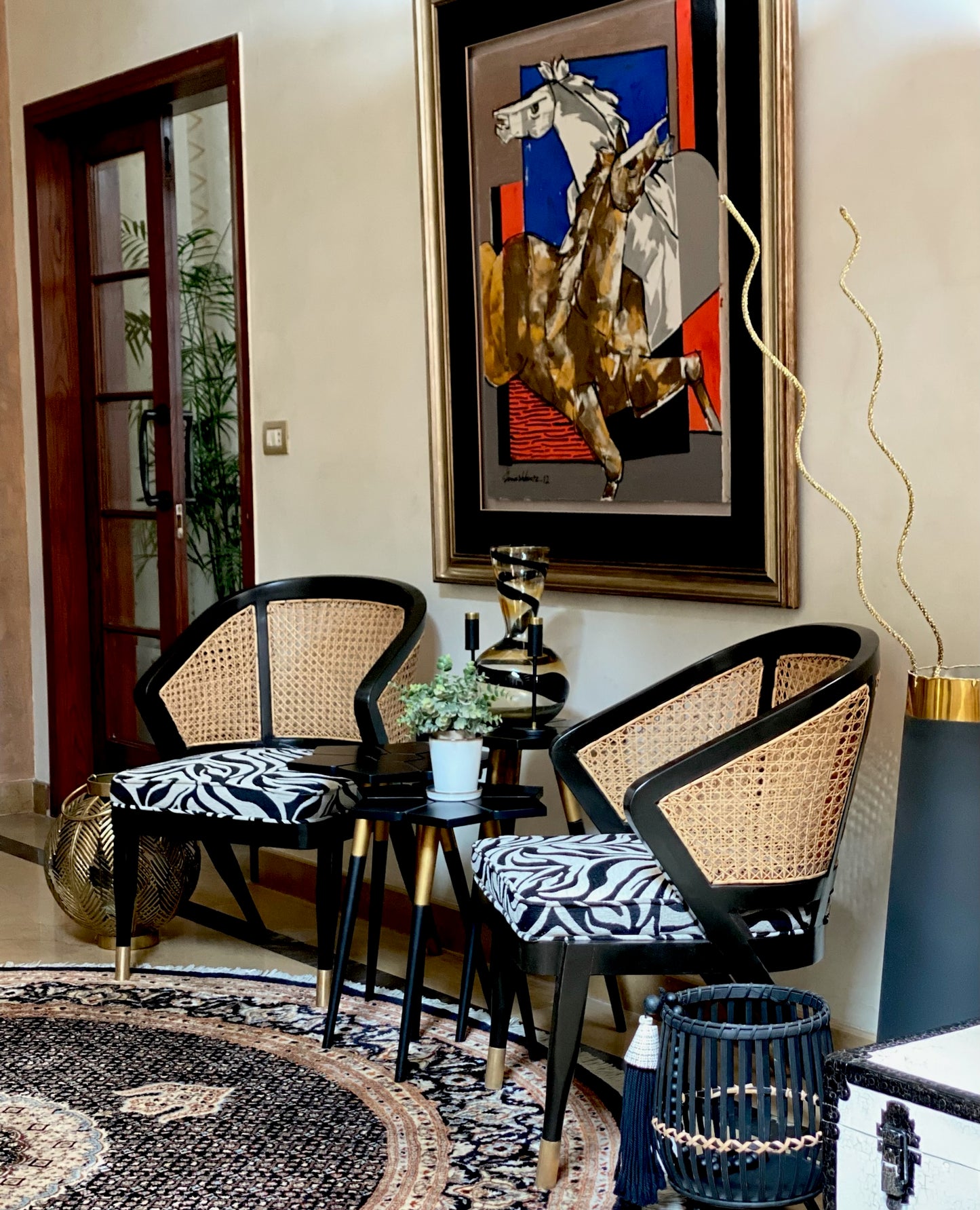 Cane Back Accent Chairs