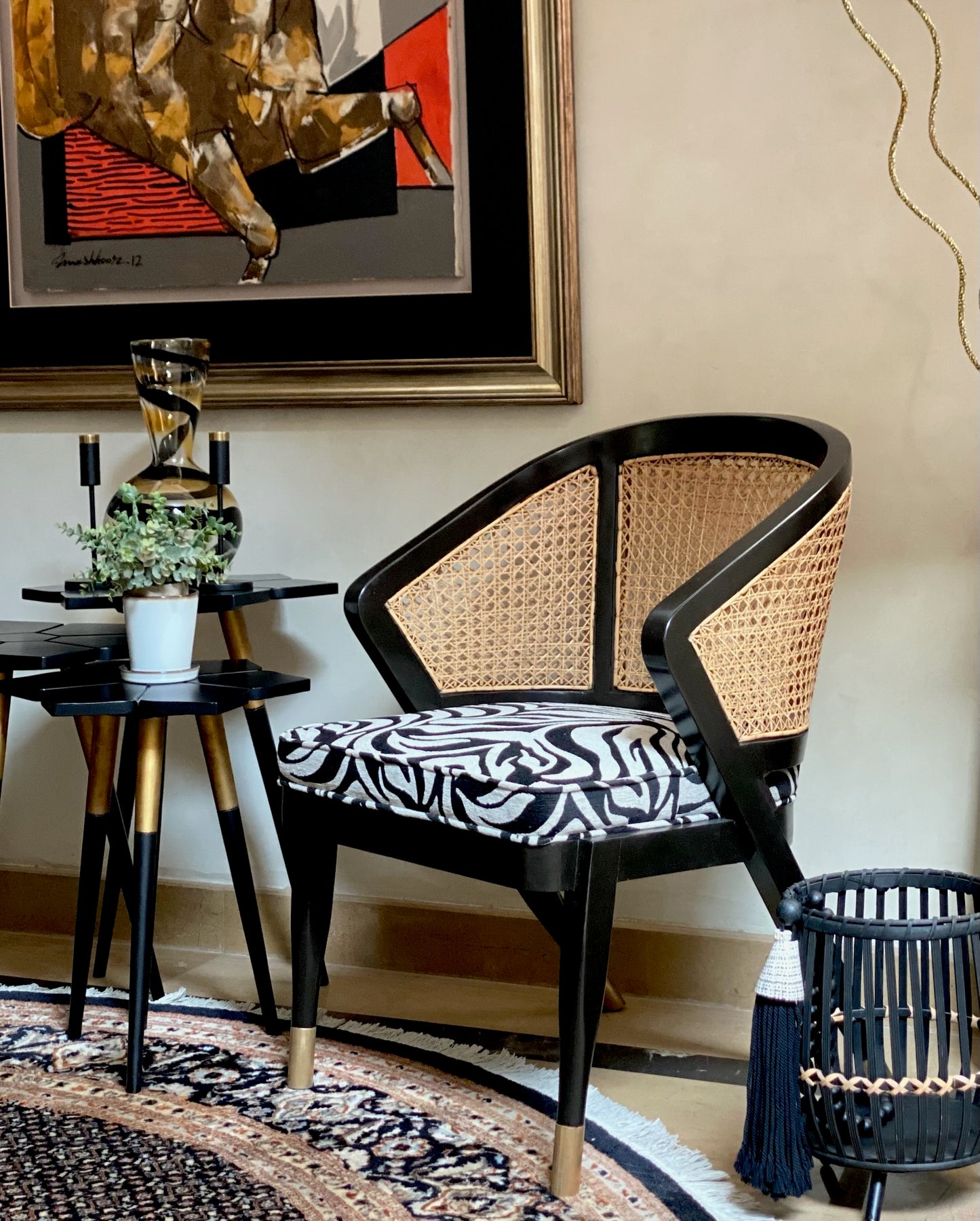 Cane Back Accent Chairs